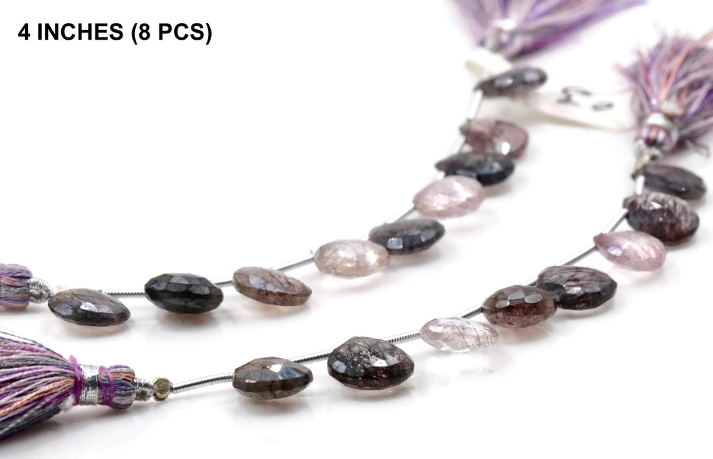 Purple Rutile Quartz, fancy shape 4-8 Inches,Superb Quality Beautiful Item Multi Colored Rutile Loose Beads SKU:108584,108585-QUARTZ-Planet Gemstones