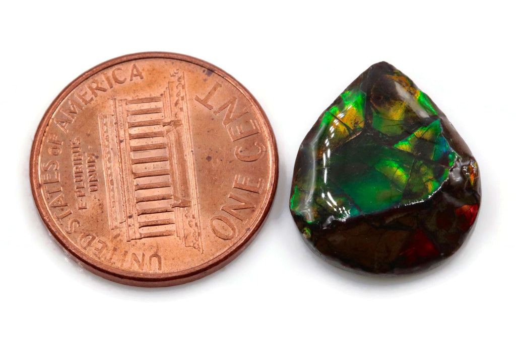 Natural Ammolite Gemstone | Cabochon Ammolite Loose Stone | Canadian Ammolite Gem | Genuine Ammolite Fancy shape 7.78CT-Ammolite-Planet Gemstones