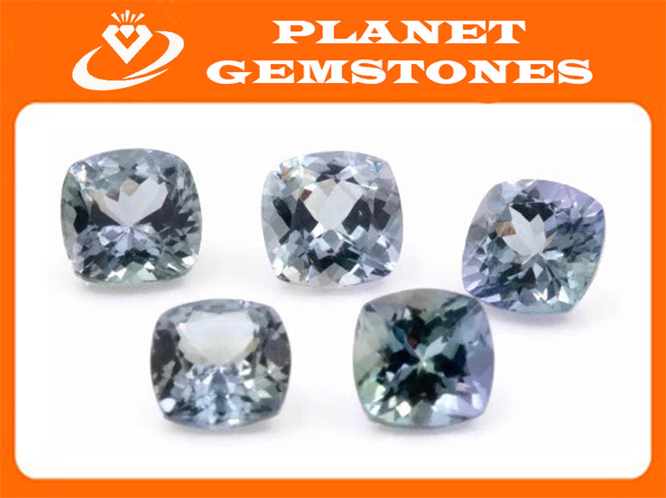 Natural tanzanite Tanzanite Gemstone December birthstone DIY Jewelry Tanzanite tanzanite DIY Jewelry Supplies Square Cushion 6mm-Tanzanite-Planet Gemstones