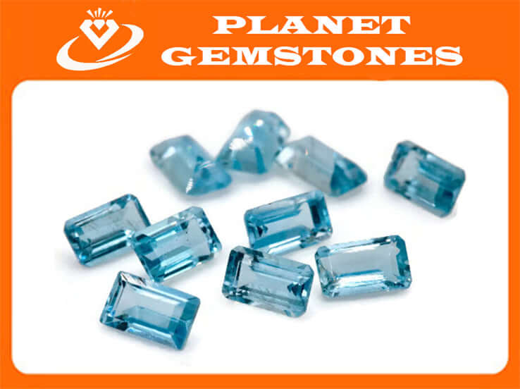 Aquamarine Natural Aquamarine March Birthstone DIY Jewelry Supplies Aquamarine Gemstone Blue Aquamarine Genuine Aquamarine 5x3mm 0.50ct 2PCS-Aquamarine-Planet Gemstones
