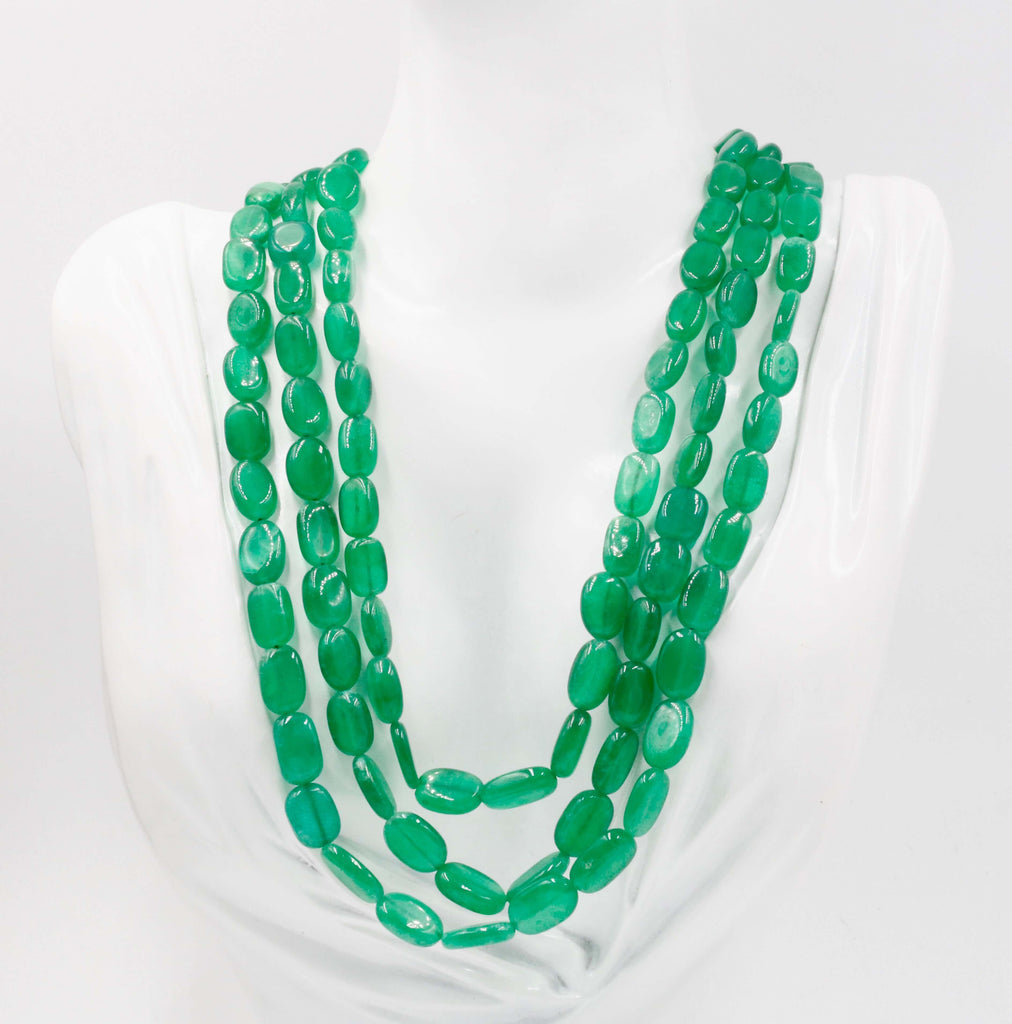 Natural Emerald Green Quartz Necklace Green Quartz Necklace Emerald Green Quartz Beads Green Gemstone beads Quartz stone beads SKU:6142611, 6142611-1-QUARTZ-Planet Gemstones