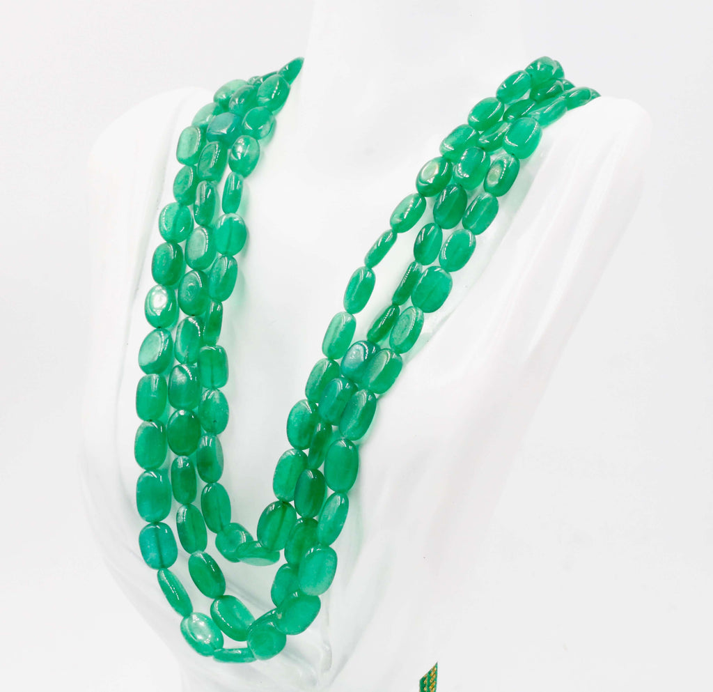 Natural Emerald Green Quartz Necklace Green Quartz Necklace Emerald Green Quartz Beads Green Gemstone beads Quartz stone beads SKU:6142611, 6142611-1-QUARTZ-Planet Gemstones