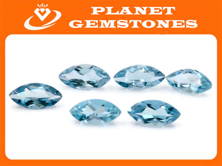Aquamarine 6x3mm MQ-Aquamarine-Planet Gemstones