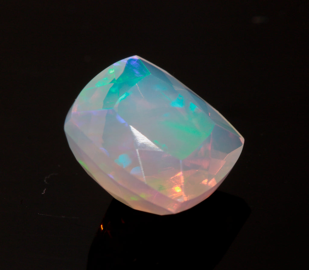 Natural Opal ethiopian opal opal gemstones opal cabochon fire opal faceted opal rainbow opal white opal opal stone 8mm 1.11ct SKU: 114554-opal-Planet Gemstones