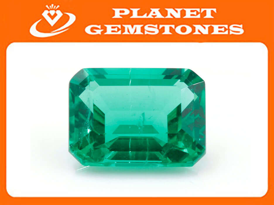 Created Emerald Loose Emerald May Birthstone Created Emerald Emerald Gemstone Emerald Green Emerald Ocatagon 8x6mm SKU:114533-Emerald-Planet Gemstones