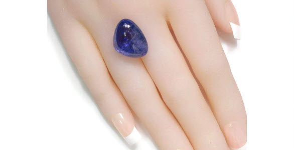 Tanzanite Trillon Cabochon 15X19mm-Tanzanite-Planet Gemstones