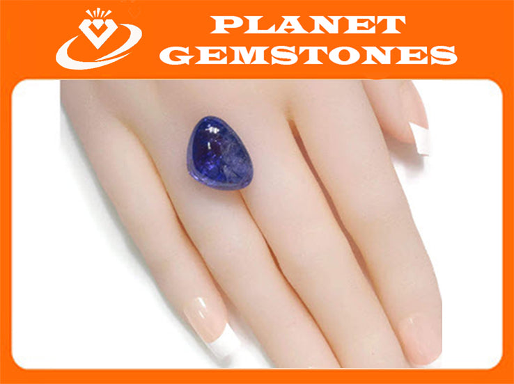 Tanzanite Trillon Cabochon 15X19mm-Tanzanite-Planet Gemstones