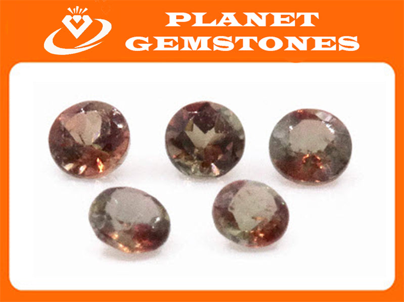 Natural Andalusite Andalusite Gemstone Genuine Andalusite Poor Man Alexandrite Faceted Andalusite DIY ANDALUSITE 5PCS SET 2.5mm 0.45ct-Planet Gemstones