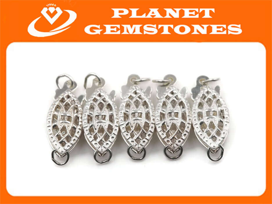 Jewelry supplies DIY Jewelry silver clasp jewelry findings dory finding nemo clasp 925 Silver clasp 5 pcs Filigree Clasp, 6x15mm-Planet Gemstones