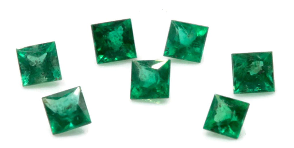 Natural Emerald May Birthstone Zambian Emerald square Emerald Gemstone Diy Jewelry Supplies DIY Jewelry 0.15ct 3mm Emerald Green-Emerald-Planet Gemstones