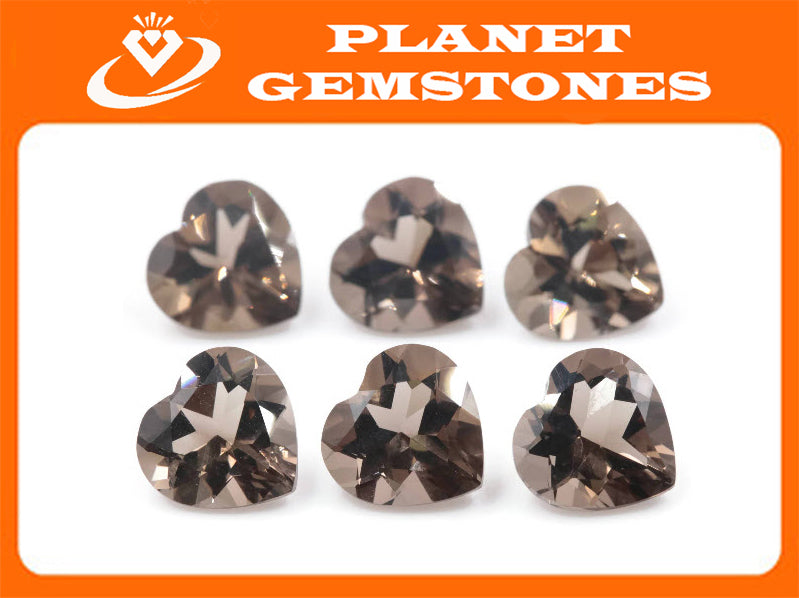 Smoky Quartz Heart 9mm-Planet Gemstones