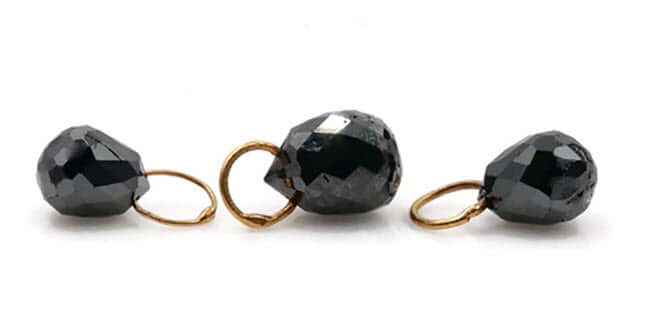 Black Diamond Briolette Drops-Planet Gemstones