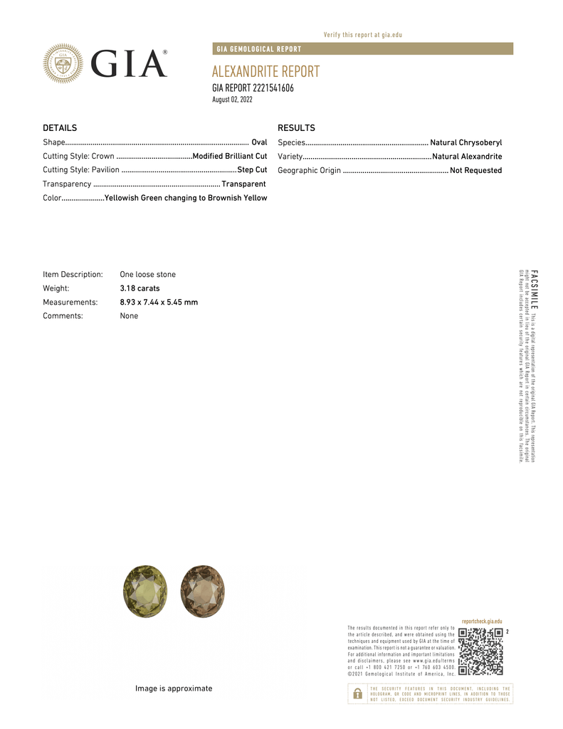 GIA Certified Alexandrite Oval 9x7mm 3.18cts-Alexandrite-Planet Gemstones