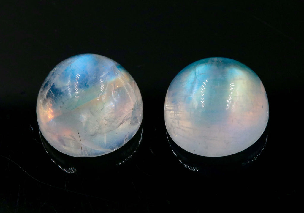 Natural Moonstone Blue moonstone Rainbow Moonstone June Birthstone Moonstone DIY jewelry Supplies Moonstone Cabs 12mm 16.85cts SKU:114594-Moonstone-Planet Gemstones