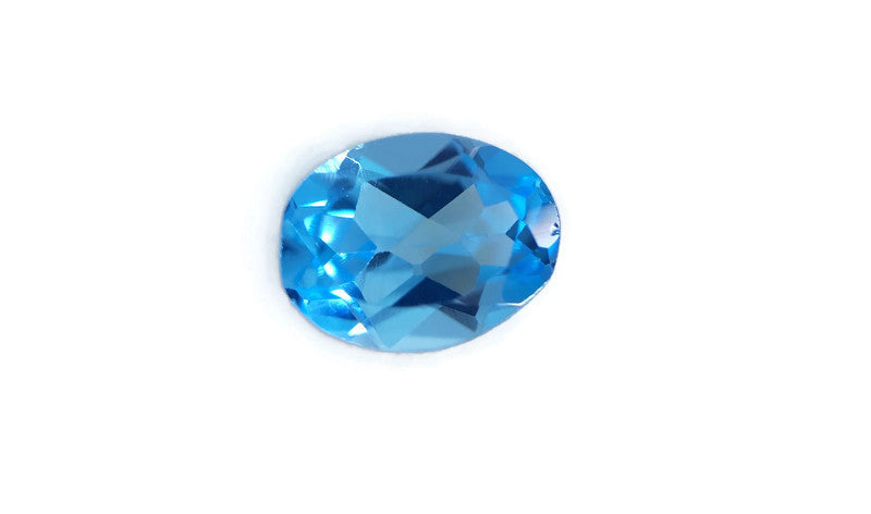 Natural Blue Topaz Gemstone Genuine Blue Topaz Faceted November Birthstone Blue Topaz Swiss Blue Topaz 8x6mm 1.54cts SKU:114470-Blue Topaz-Planet Gemstones