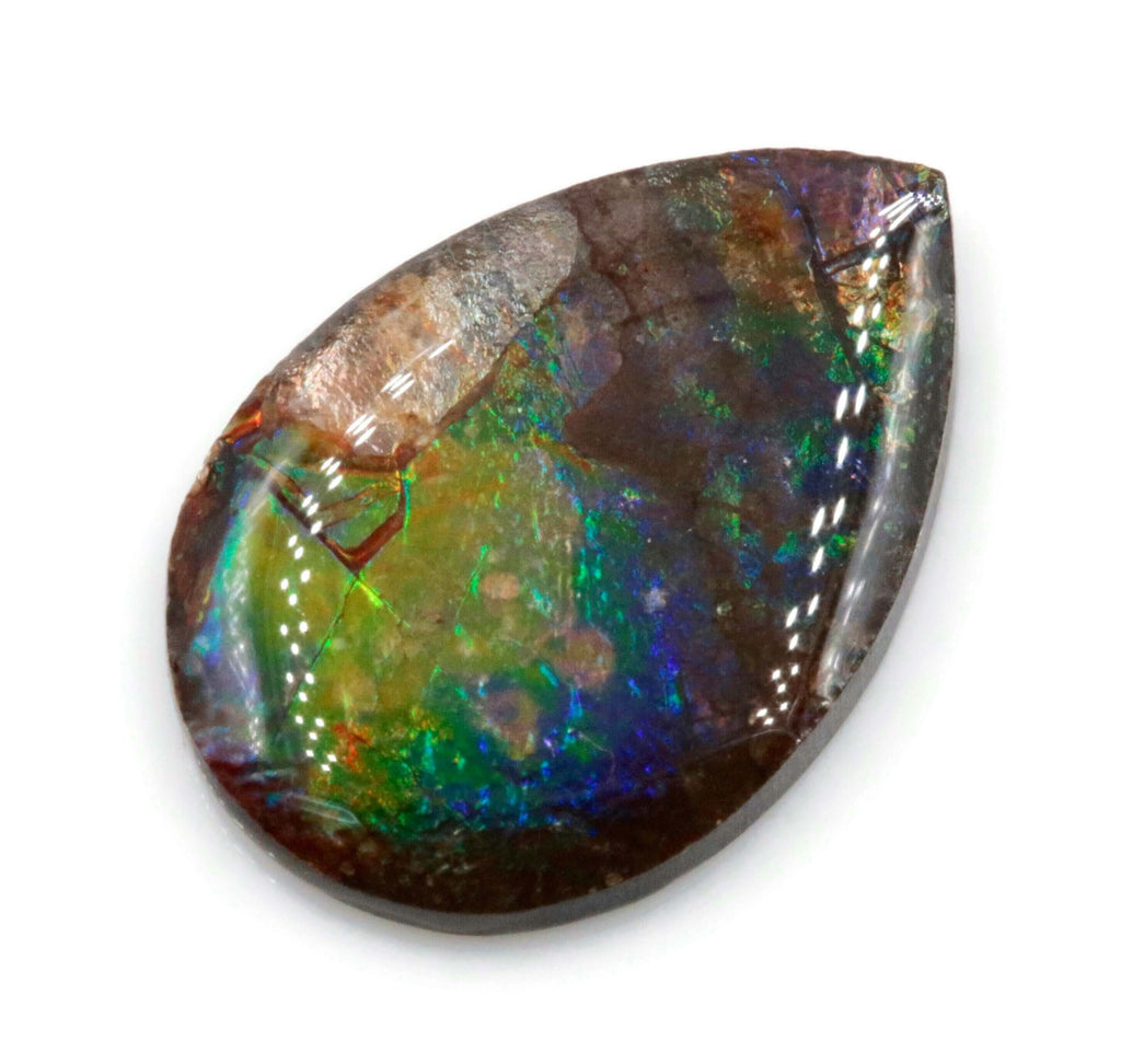 Natural Ammolite Gemstone | Cabochon Ammolite Loose Stone | Canadian Ammolite Gem | Genuine Ammolite Fancy shape 4.14CT-Ammolite-Planet Gemstones