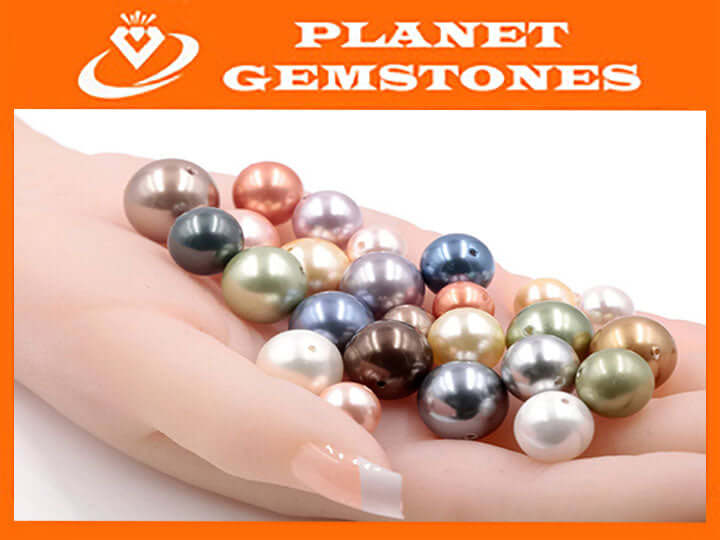 Immitation Pearls loose pearls shell pearls Gemstone Beads and Pearls 10,12mm&14mm SKU: 114501, 114502, 114503-PEARL-Planet Gemstones