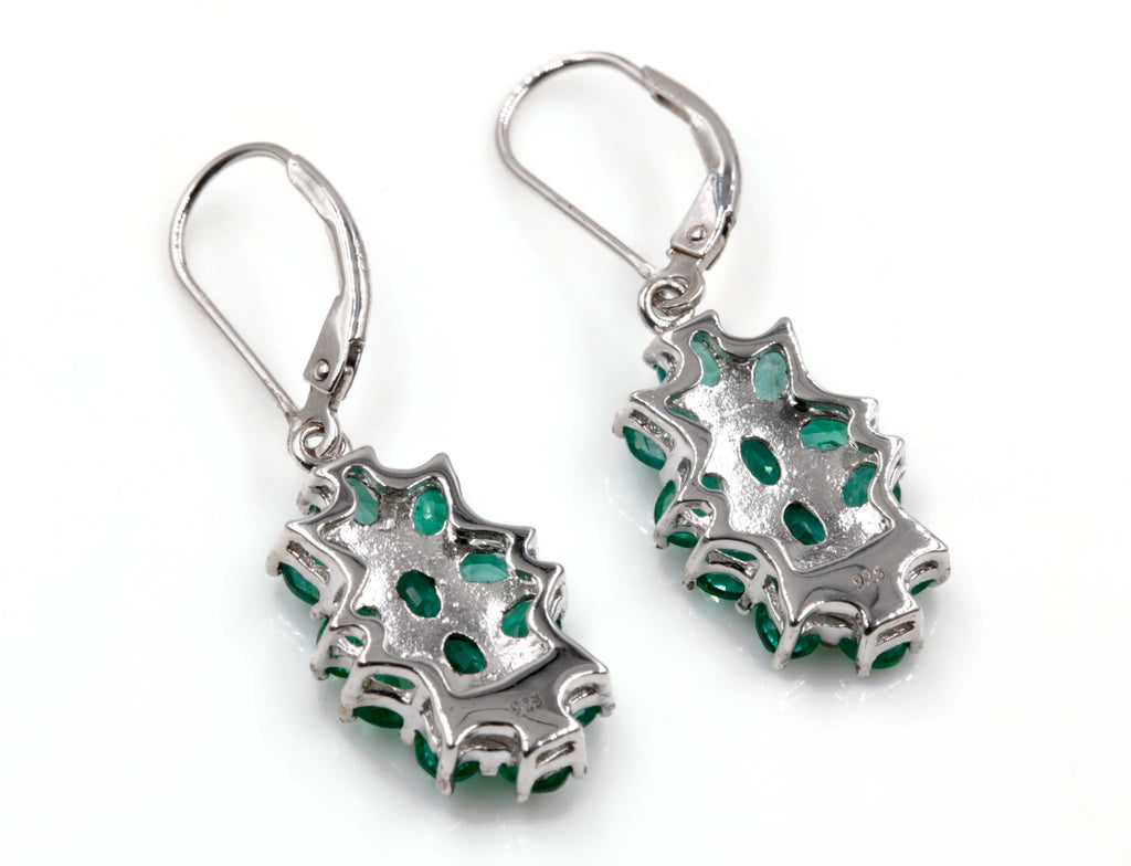 Natural Emerald Emerald dangle Earrings SKU:6142030-Emerald-Planet Gemstones