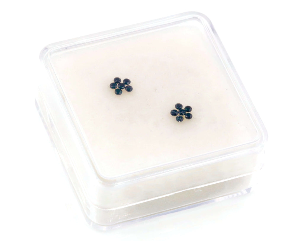 Natural Black Spinel August Birthstone Black Spinel gemstone Black Spinel MELEE, Faceted Round 12PCS SET 1.5mm 0.20cts SKU:114648-Spinel-Planet Gemstones