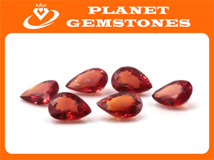 Natural Sapphire Sapphire Gemstone Faceted Sapphire Loose Stone loose sapphire Birthstone Sapphire Red Sapphire Pear shaped 0.80ct 5x7mm-Planet Gemstones