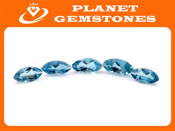 Aquamarine 6x3mm MQ Natural Aquamarine March Birthstone DIY Jewelry Supplies Aquamarine Gemstone Blue Aquamarine Genuine-Aquamarine-Planet Gemstones