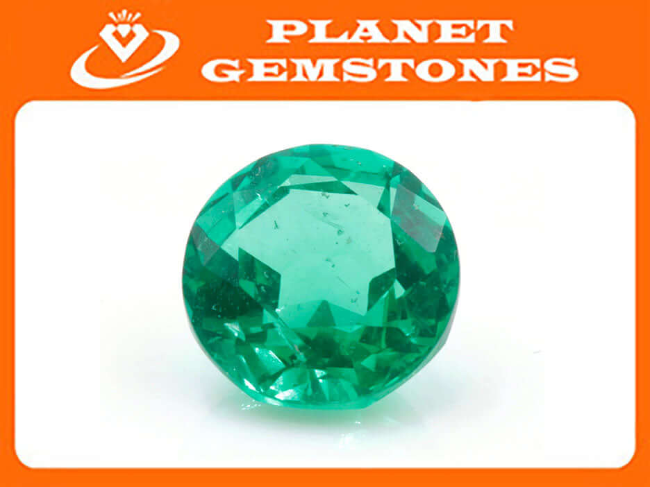 Emerald Colombian Emerald May Birthstone Hydro Emerald Emerald Gemstone Emerald Green Emerald Round 6mm SKU:114542-Emerald-Planet Gemstones