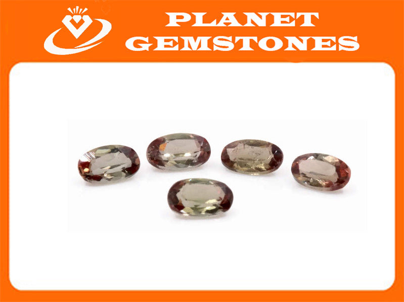Natural Andalusite Andalusite Gemstone Genuine Andalusite Poor Man Alexandrite Faceted Andalusite DIY ANDALUSITE 5PCS SET 5x3mm 1.1ct-Planet Gemstones