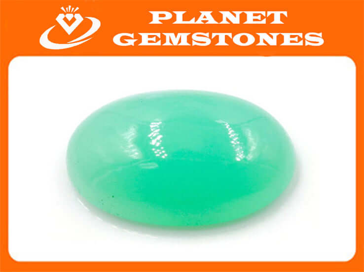 Green Chrysophrase Natural Cabochon Chrysophrase gemstone Chrysophrase loose stone DIY Green Chrysophrase OV 18x12mm Approx 9ct SKU:113203-Planet Gemstones