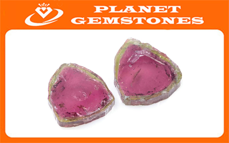 Natural Tourmaline Watermelon Tourmaline DIY Black Tourmaline Pink Tourmaline October Birthstone Tourmaline Slice 17x16mm 20.96ct-Tourmaline-Planet Gemstones