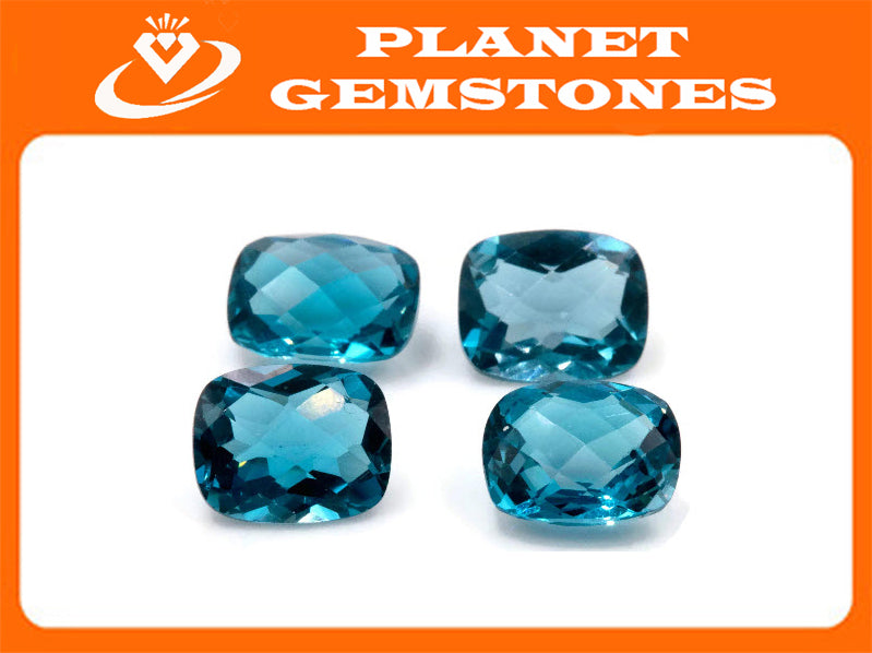 Natural Blue Topaz Gemstone 11x9mm 4.85ct Genuine Blue Topaz Faceted Checkered Blue Topaz November Birthstone Topaz Loose Blue Topaz SKU:111289-Planet Gemstones
