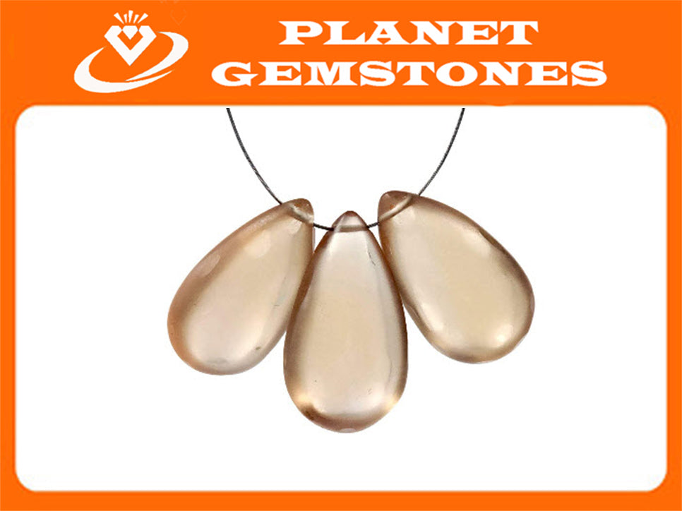 Champagne Quartz Drops 29cts-Planet Gemstones