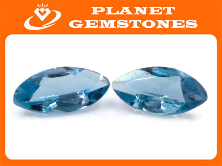 Aquamarine Natural MQ shape 2PCS SET 6x3mm, 0.36ct-Aquamarine-Planet Gemstones