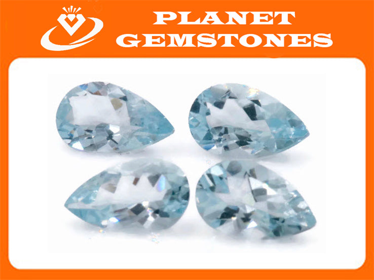 Aquamarine Pear 8x5mm-Aquamarine-Planet Gemstones