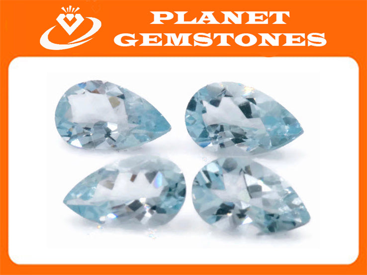 Natural Aquamarine Pear shape 8x5mm, 0.6ct-Aquamarine-Planet Gemstones