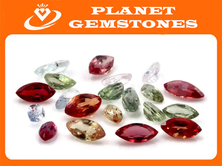 Natural Sapphire Fancy color Sapphire 5 PCS 0.82ct 4.5x2.25mm Multi color gems Faceted Melee Sapphire Loose Stones Fancy DIY Jewelry-Planet Gemstones
