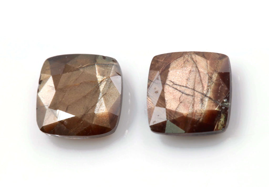 Gold Sheen Sapphire Gold Sapphire Corundum Square shape DIY jewelry Engagement Ring 8x8mm,6x6mm SKU:112341,114480-Planet Gemstones