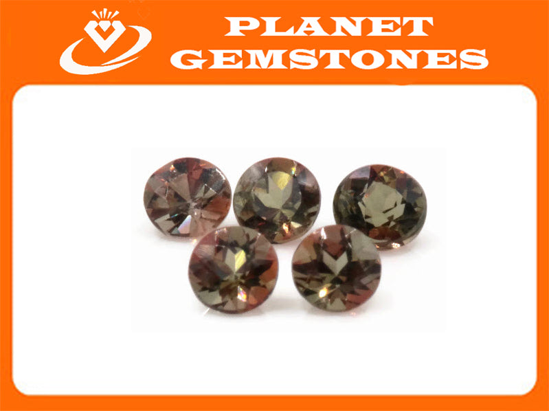 Natural Andalusite Andalusite Gemstone Genuine Andalusite Poor Man Alexandrite Faceted Andalusite DIY ANDALUSITE 5PCS SET 3mm 0.7ct-Planet Gemstones