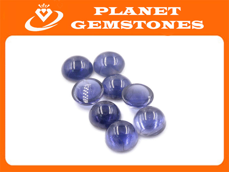 Natural Iolite Gemstone Cabochon Iolite Stone Iolite Loose Round Iolite Vettrigemsusa Iolite cabs Round Iolite Cabochons 8mm 1.72ct-Planet Gemstones