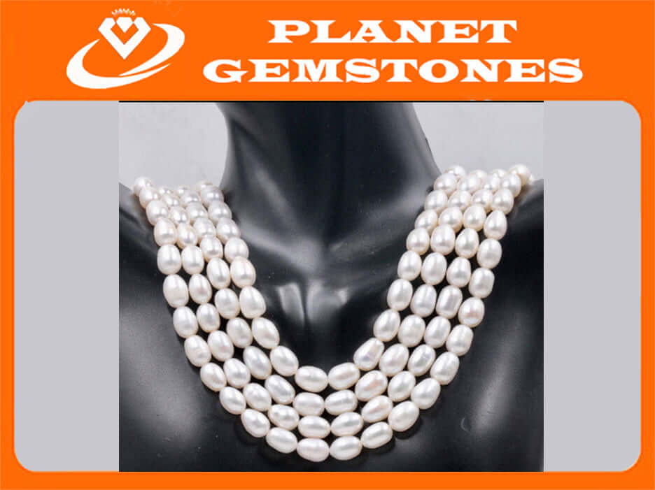 Fresh Water Pearls Real pearl necklace Cultured pearls Small pearl Necklace Natural white pearl Bulk Pearl 16" SKU:113251-Planet Gemstones