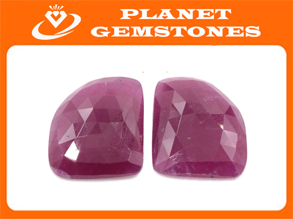 Ruby Rose Cut pair-Ruby-Planet Gemstones