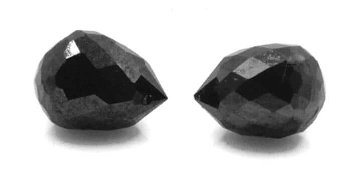 Black Diamond Diamond Briolette Black Diamond Beads Black Diamond Drops Natural Black Diamond For April Beads 5X3MM 1.20CT PAIR-Planet Gemstones