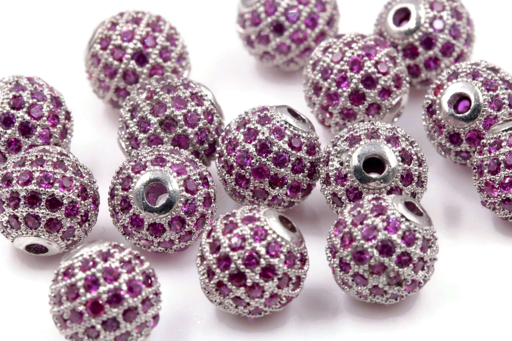 Micro Pave Beads Round 10mm-Beads-Planet Gemstones