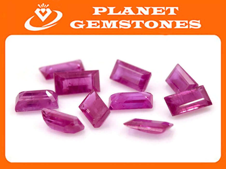 Ruby Baguette 4x2mm-Ruby-Planet Gemstones