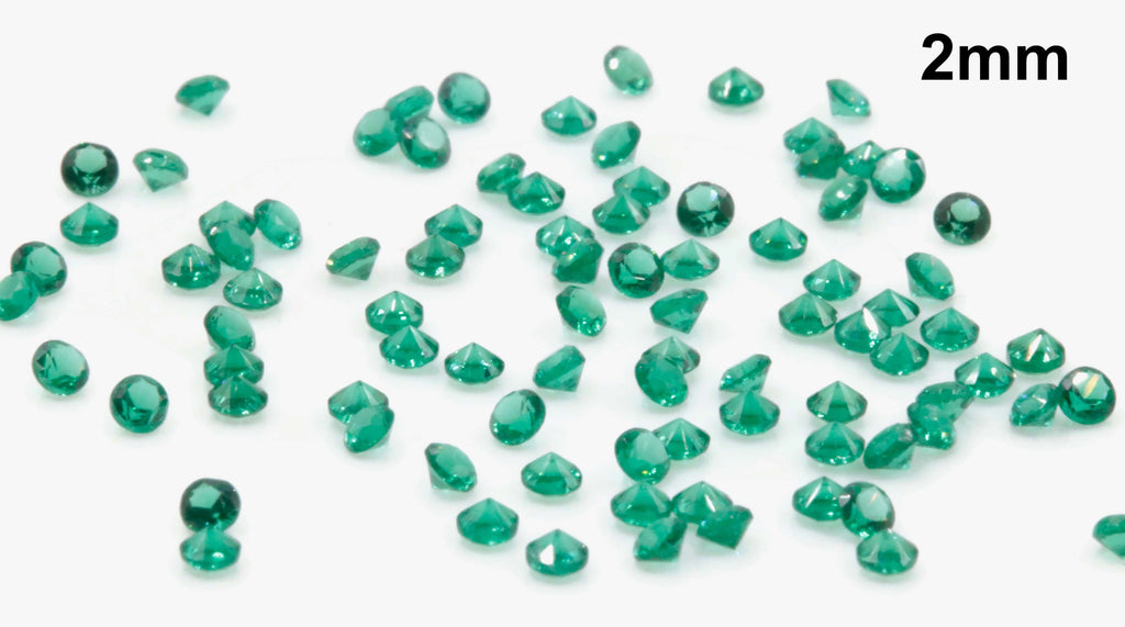 Green Cubic Zirconia round 50PCS-cubic zirconia-Planet Gemstones