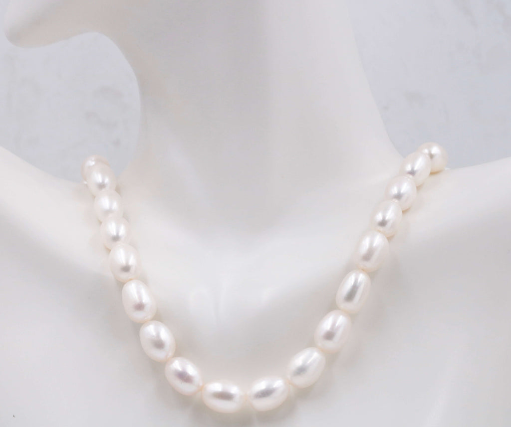 Fresh Water Pearls Real pearl necklace Cultured pearls Small pearl necklace Natural white pearl Freshwater Pearls Bulk Pearl 16" SKU:104817-Planet Gemstones