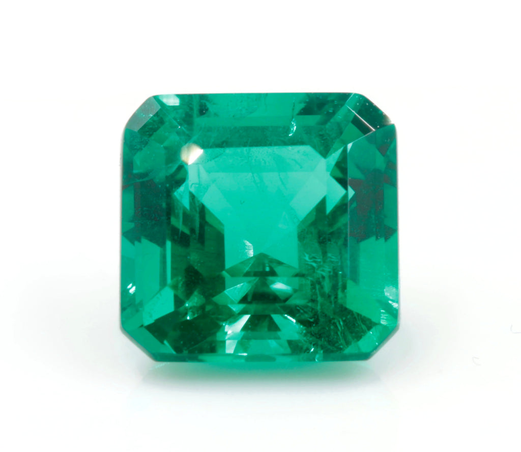 Created Emerald Loose Emerald May Birthstone Created Emerald Gemstone Emerald Green Emerald Asscher cut 7mm SKU:114541-Emerald-Planet Gemstones