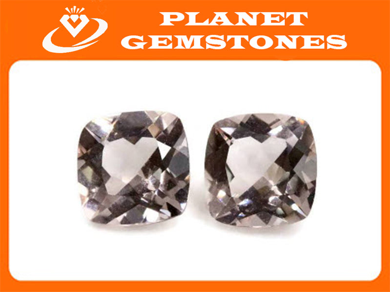 Morganite Natural Morganite Pink Morganite DIY Jewelry supplies Morganite Loose Morganite Gemstone Peach Morganite Cushion 7mm Pair 2.61ct-Planet Gemstones