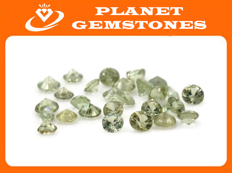 Natural Demantoid Garnet Melee Garnet Demantoid Garnet January Gemstone 1.5mm Round 5PCS SET DIY Jewelry Loose Stone SKU:00111030-Planet Gemstones