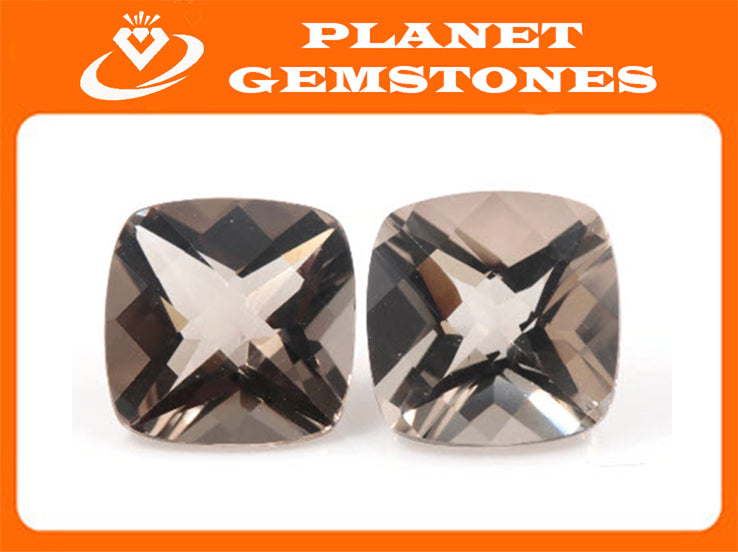 Smoky Quartz Cushion 9mm-Planet Gemstones