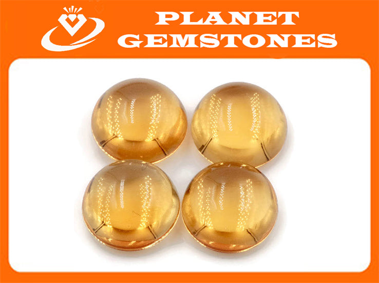 Natural Citrine Quartz Citrine Round Cabochon Citrine Gemstone DIY Jewelry Supply November Birthstone Golden Citrine Quartz 11mm 5.40ct-Planet Gemstones